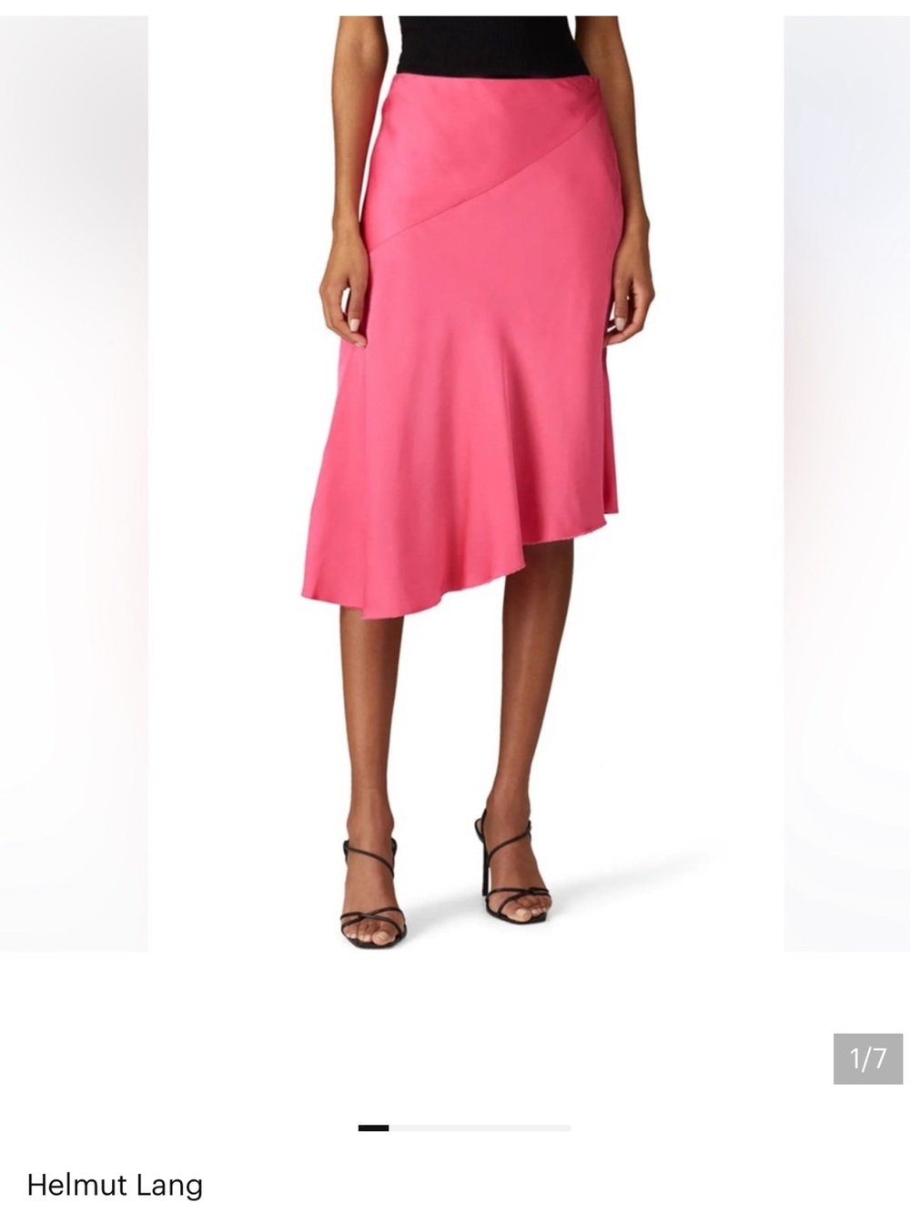 Helmut Lang Hot Pink Asymmetrical Midi Skirt